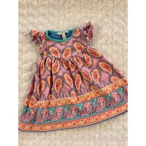 Matilda Jane Pink Paisley Twirl Dress 2 EUC